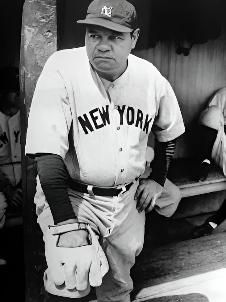 Babe Ruth The Sultan of Swat Retires at Yankee Stadium Colorized